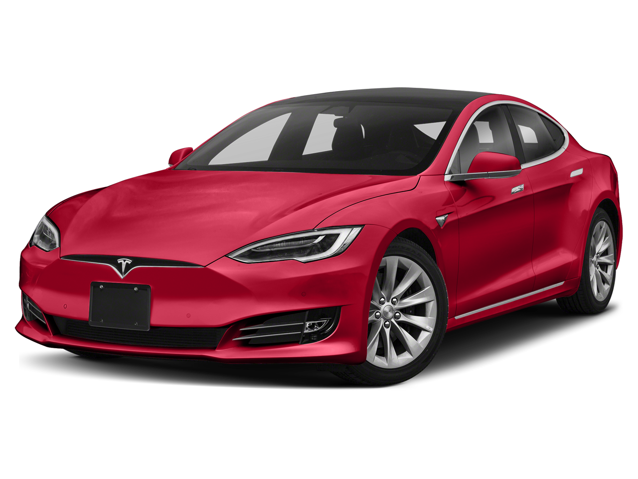 2018 Tesla Model S 75D in Red Multi-Coat — front three-quarter view