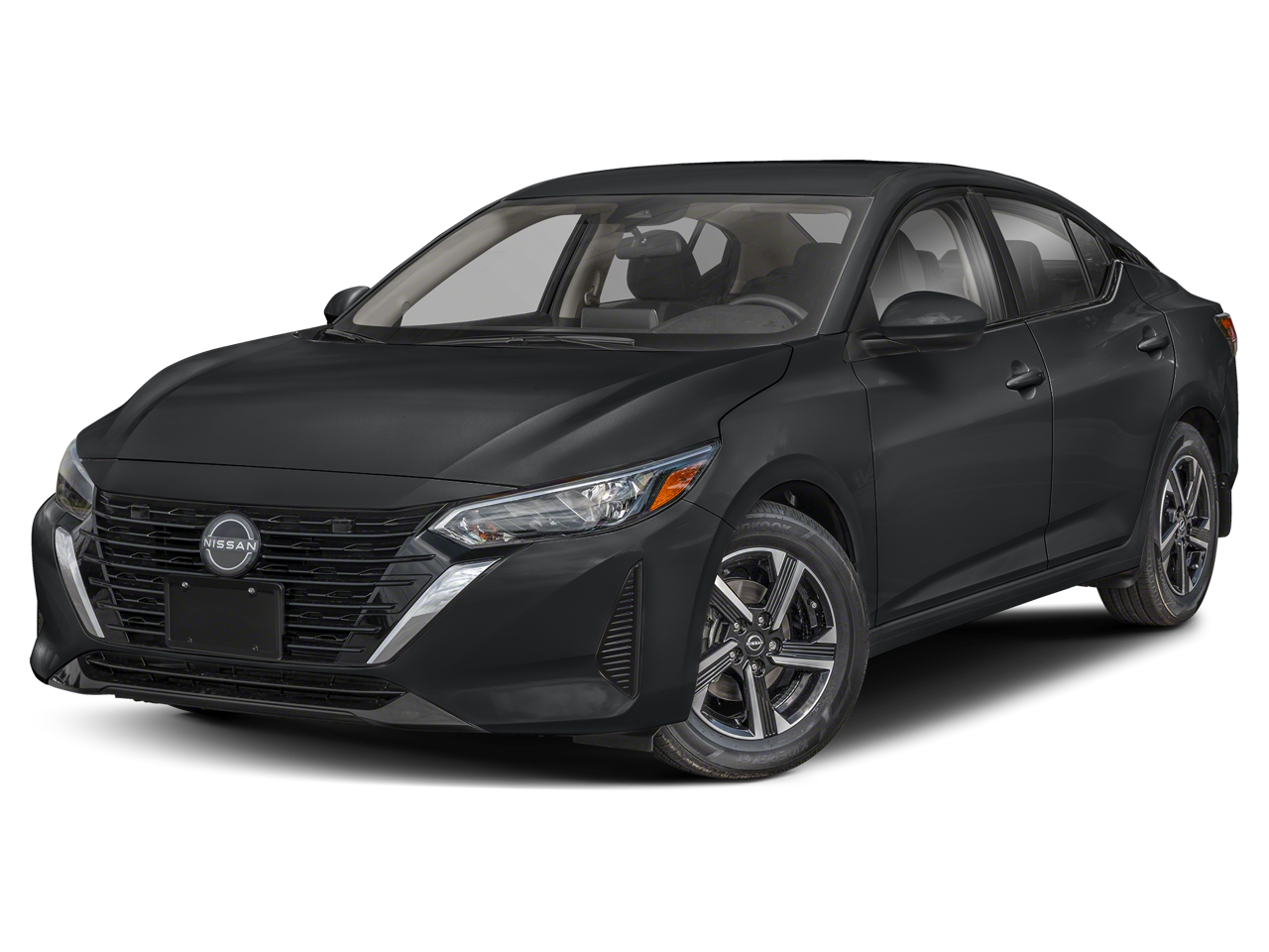 2025 Nissan Sentra SV in Super Black — front three-quarter view